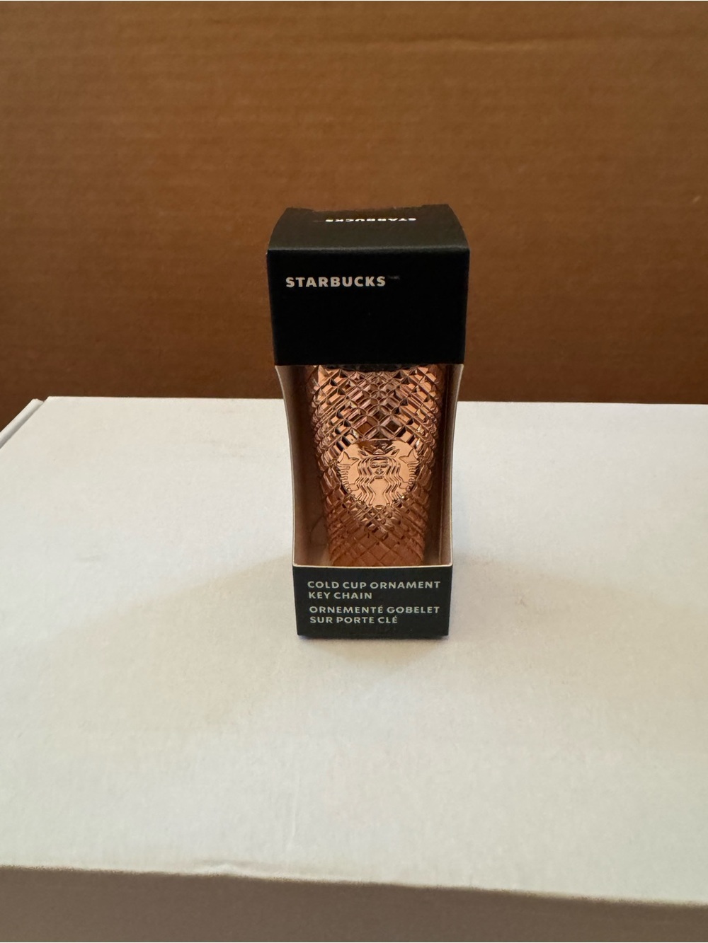 Starbucks Cold Cup Ornament Key Chain - Rose Gold